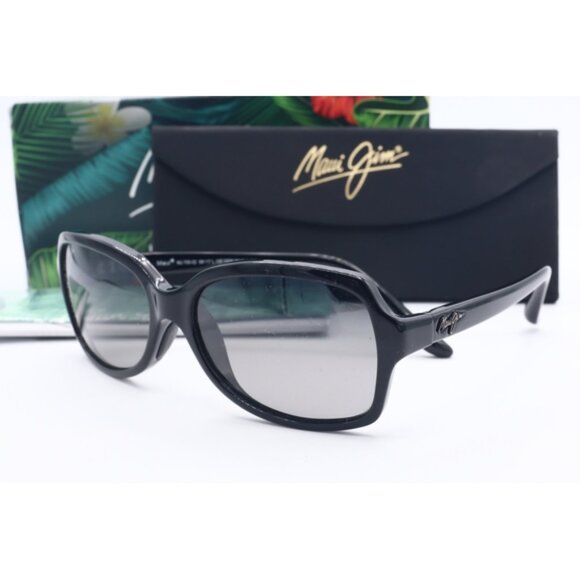 Maui Jim Cloud Break MJ 700-02 Black Cat Eye Sunglasses Gray polarized Lens 56mm main image 6